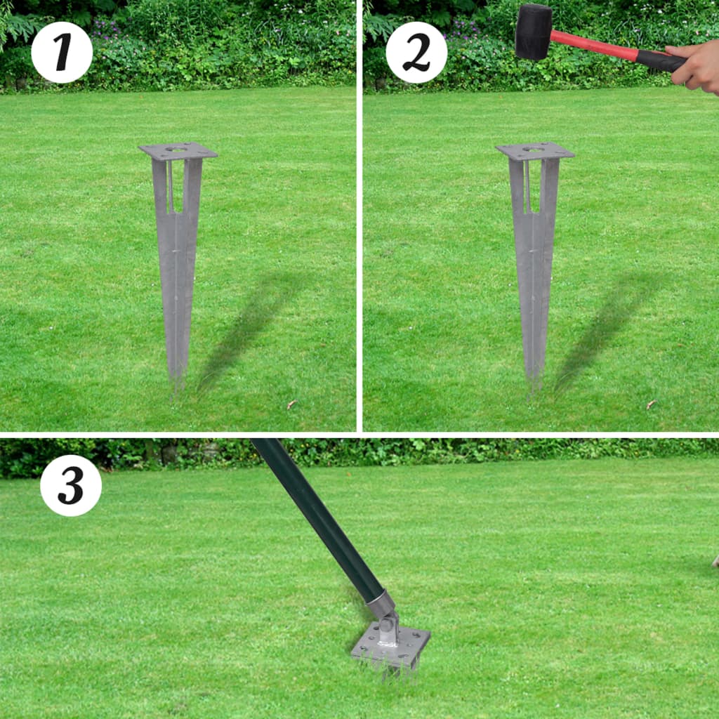 vidaXL Maschendrahtzaun mit Pfosten und Bodenhülsen Stahl 0,8x15 m