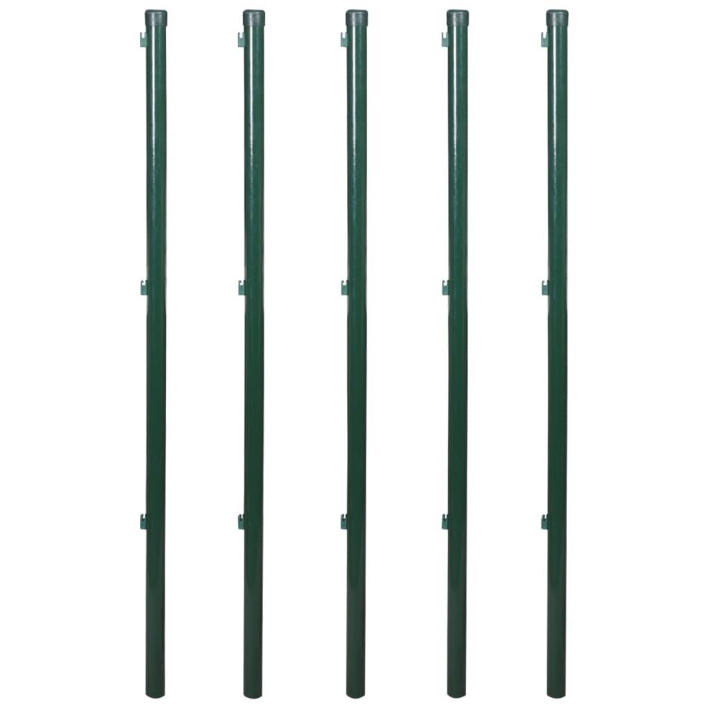 vidaXL Maschendrahtzaun mit Pfosten und Bodenhülsen Stahl 0,8x15 m