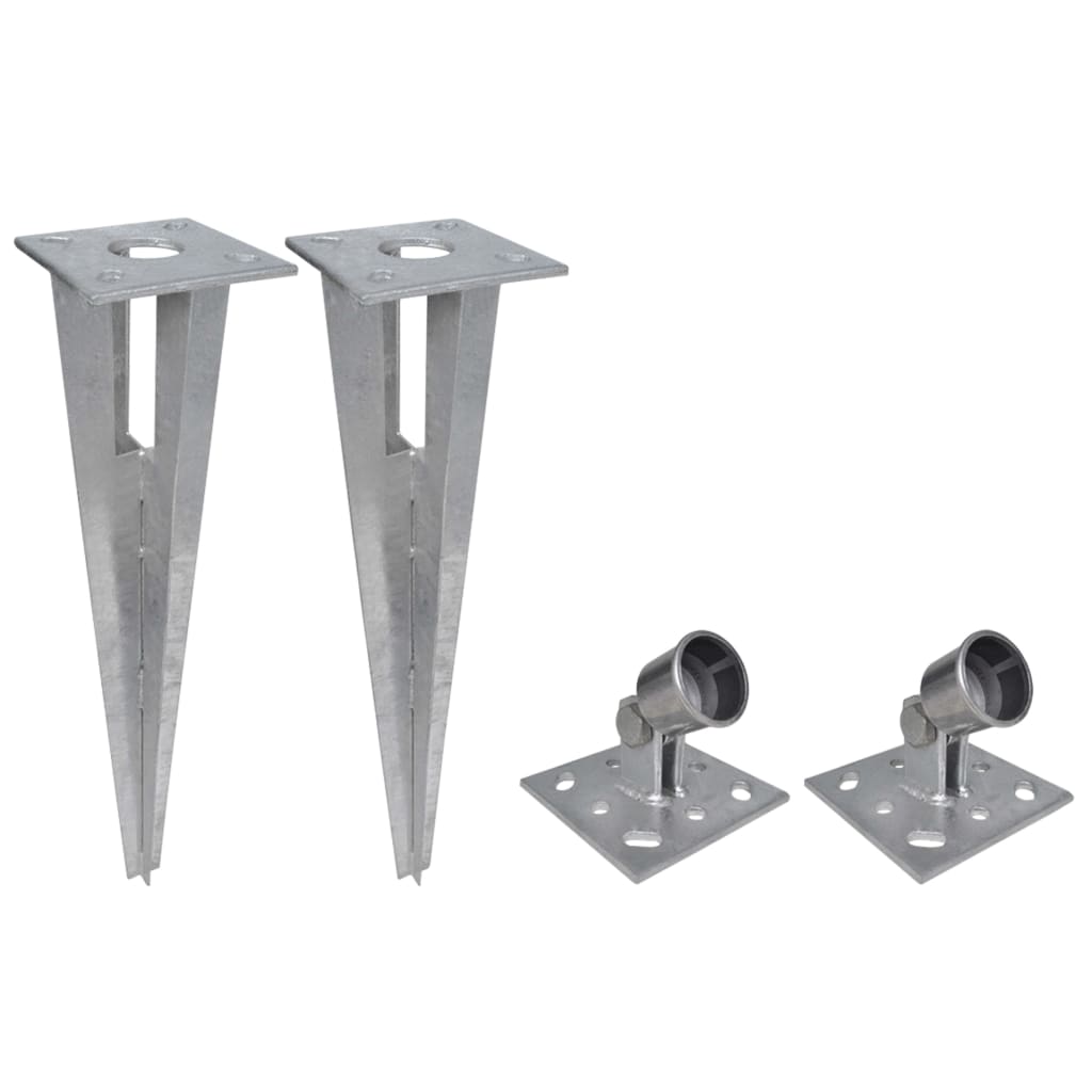 vidaXL Maschendrahtzaun mit Pfosten und Bodenhülsen Stahl 0,8x15 m