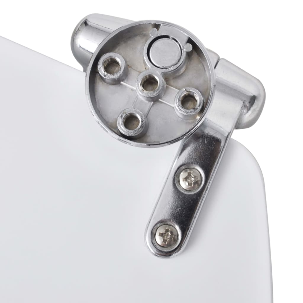 vidaXL Toilettensitz MDF Deckel mit Absenkautomatik Design Weiß