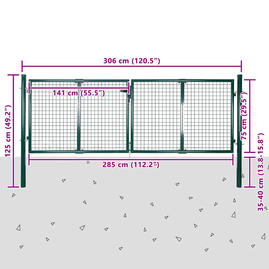 vidaXL Gartengitter für Tor Zaun Tür und Wand 300 x 75 cm