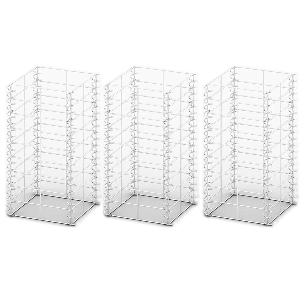 vidaXL Gabionen-Set 3-tlg. Verzinkter Draht 25×25×50 cm