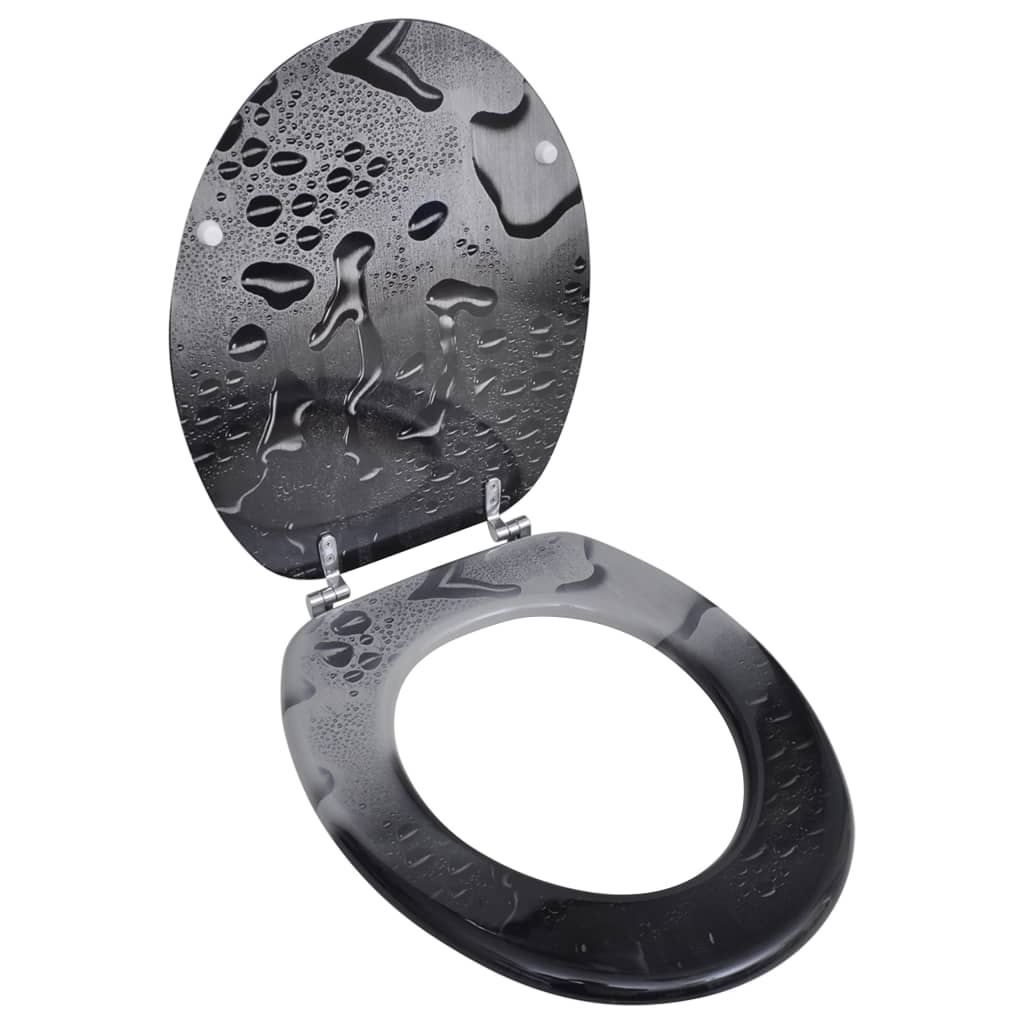 vidaXL Toilettensitz MDF Deckel Schlichtes Design Weiß