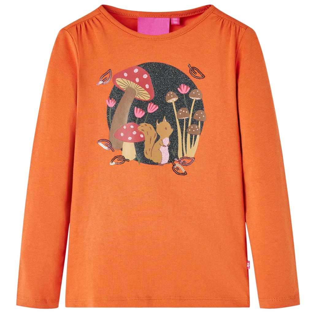 Kinder-Langarmshirt Knallrosa 92
