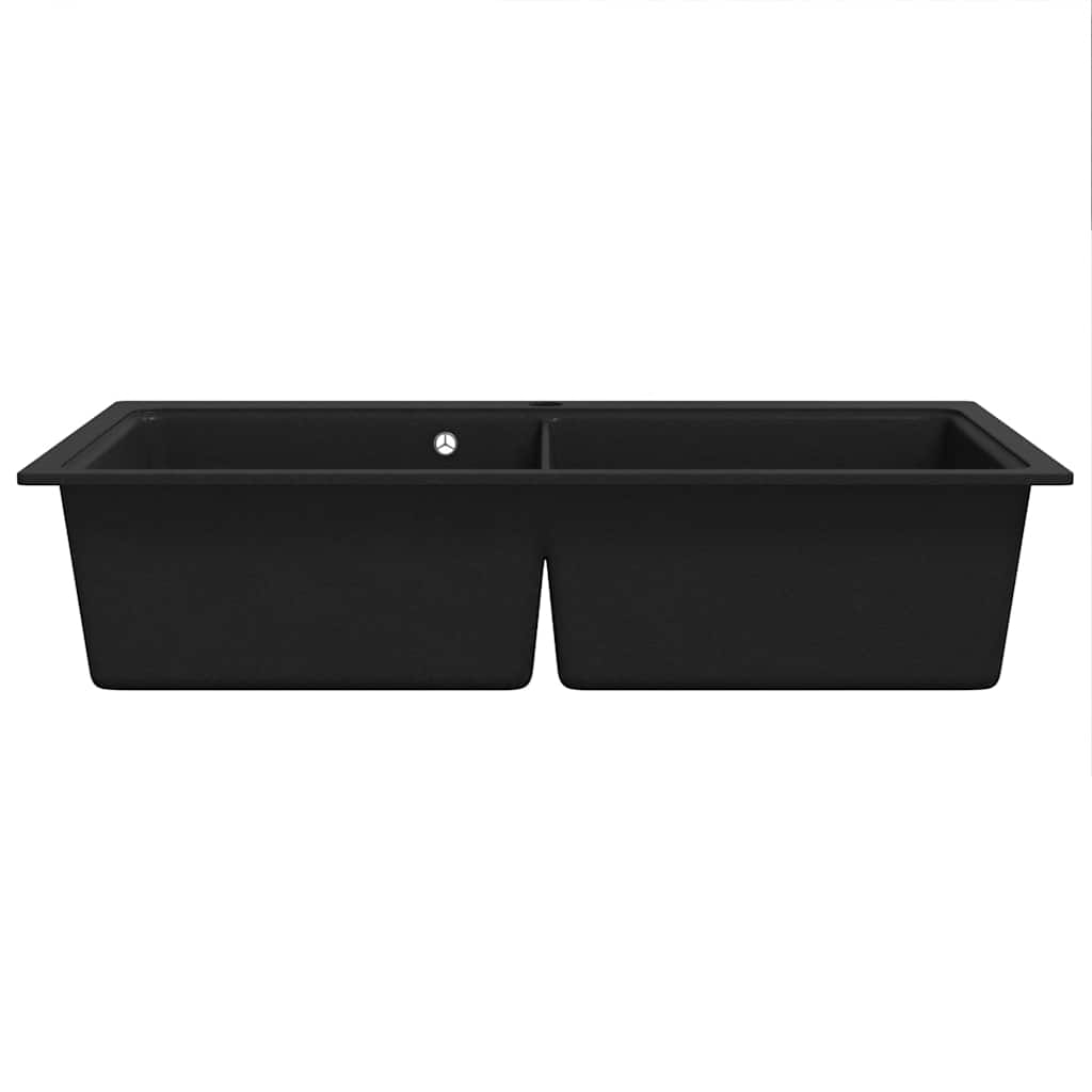 Granitspüle Doppelbecken Schwarz