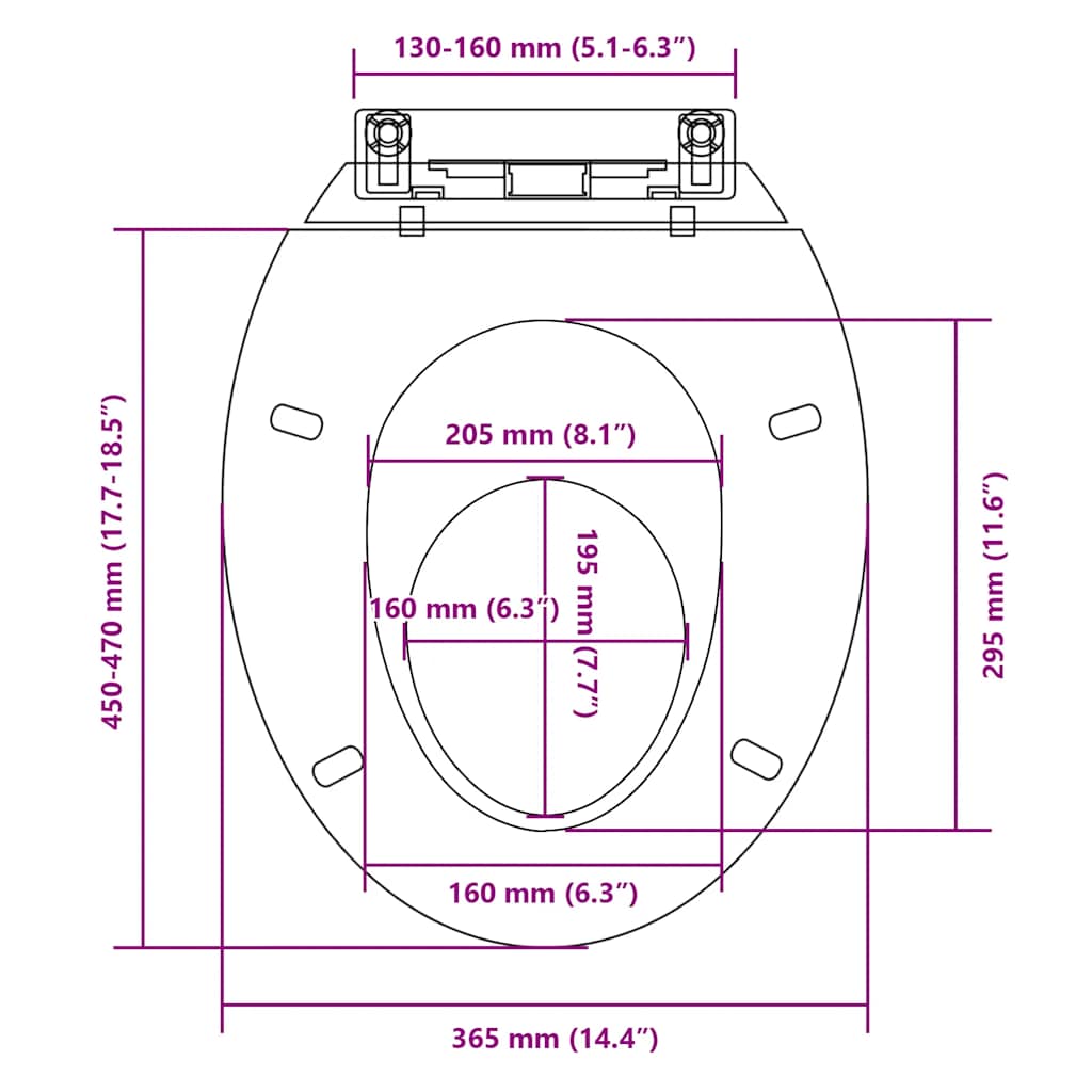 vidaXL Toilettensitz mit Absenkautomatik Weiß Oval