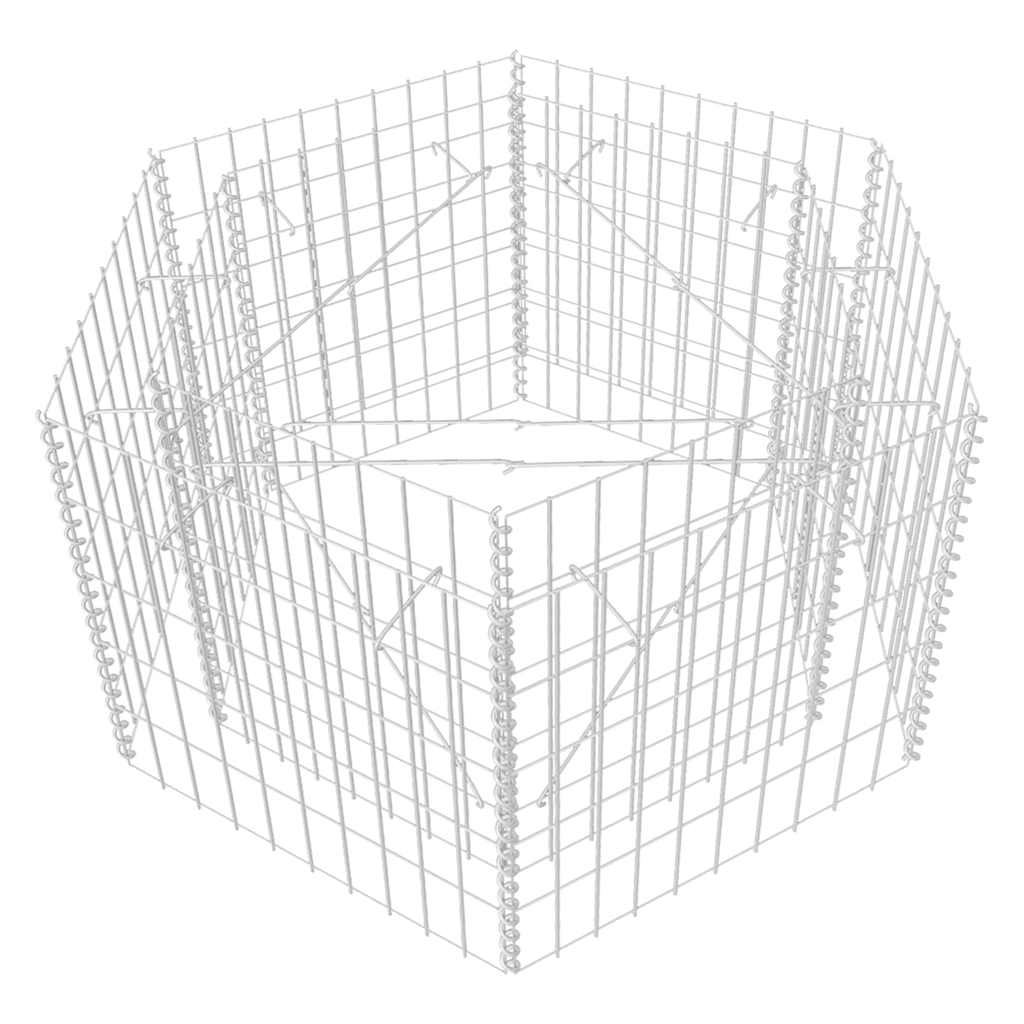 vidaXL Sechseckiges Gabionen-Hochbeet 100×90×50 cm