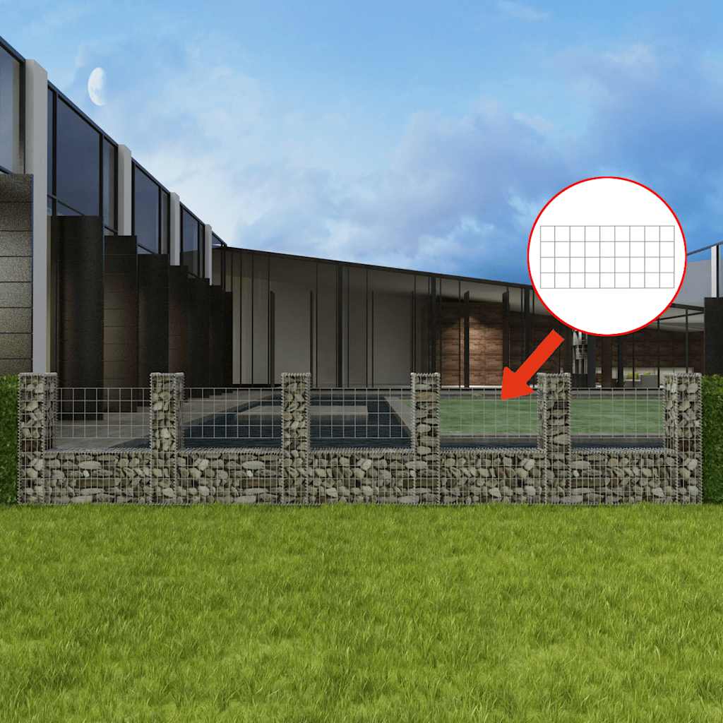 vidaXL Gabionenkorb U-Form Stahl 160×20×150 cm