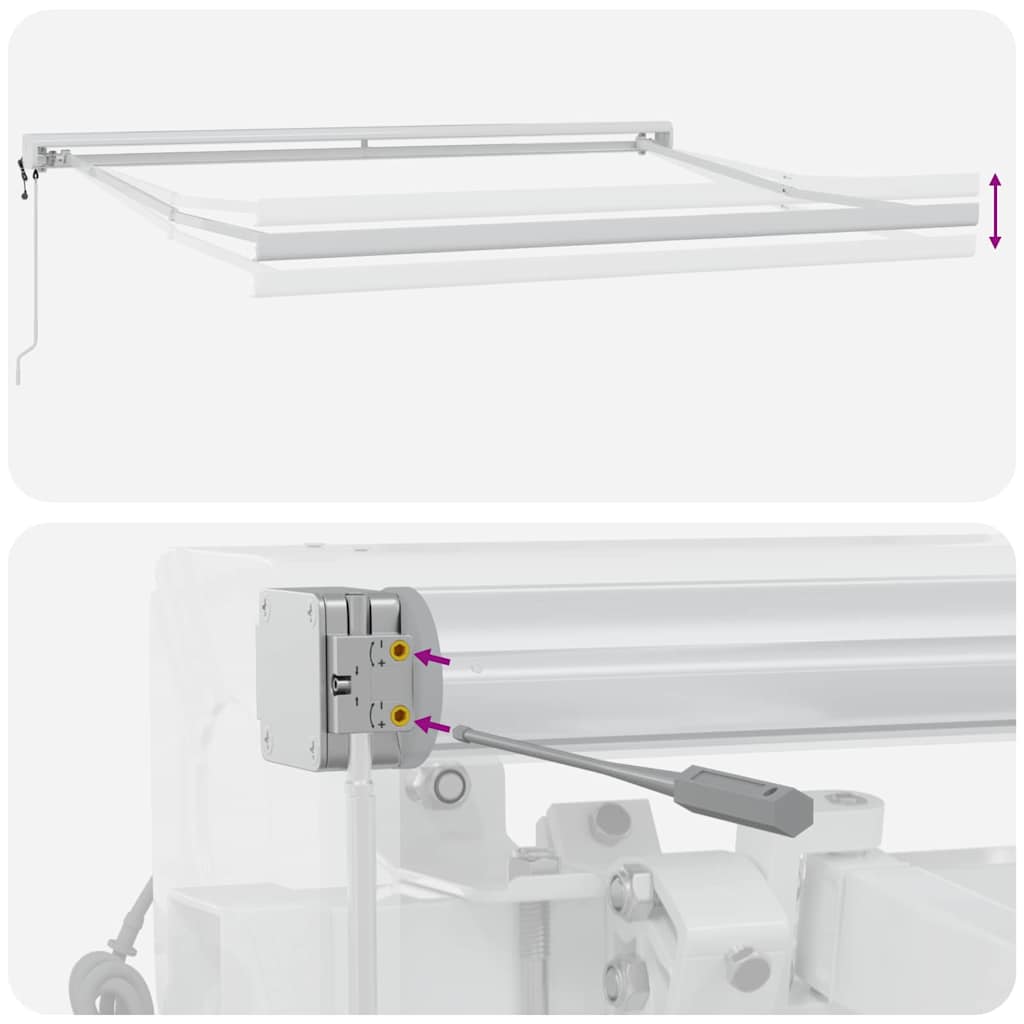 vidaXL Markisenrahmen Weiß 350 x 250 cm Aluminium