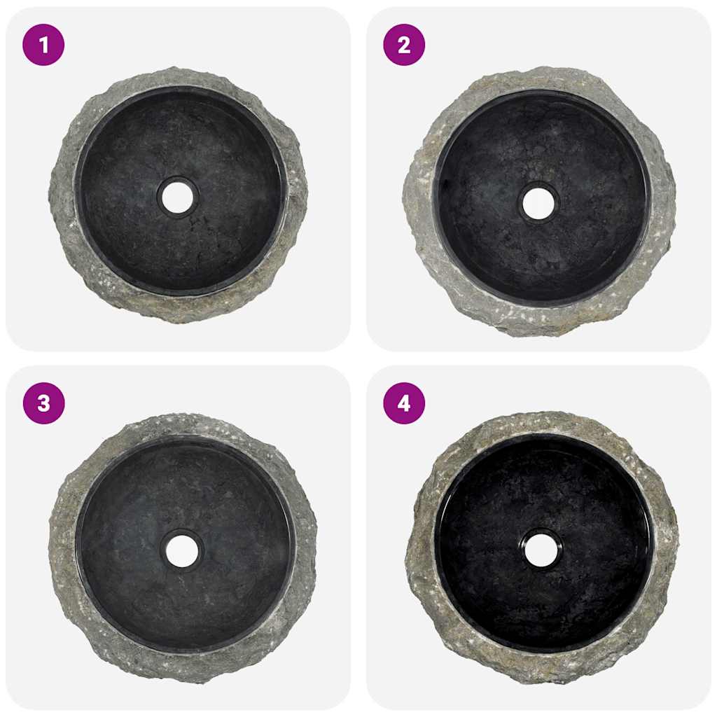 vidaXL Waschbecken 40x12 cm Marmor Schwarz