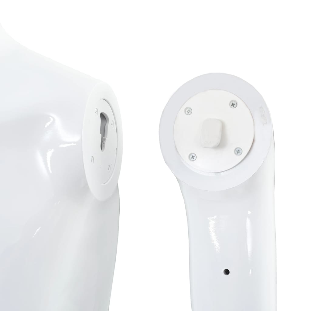 vidaXL Männliche Schaufensterpuppe mit Glassockel Weiß 185 cm