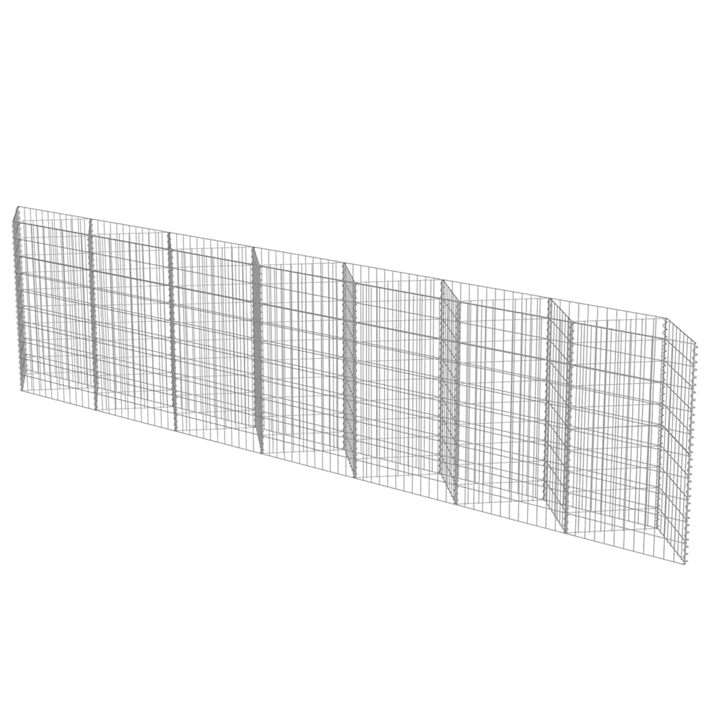 vidaXL Gabionenwand Verzinkter Stahl 450×30×100 cm