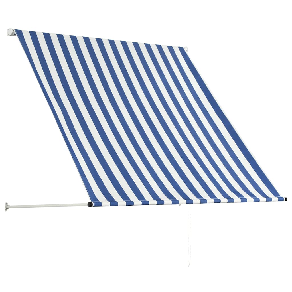 vidaXL Einziehbare Markise 150×150 cm Blau und Weiß