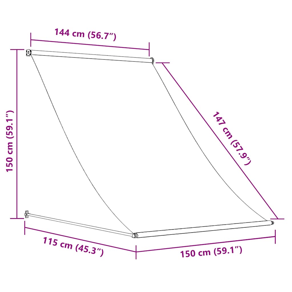 vidaXL Einziehbare Markise 150×150 cm Blau und Weiß