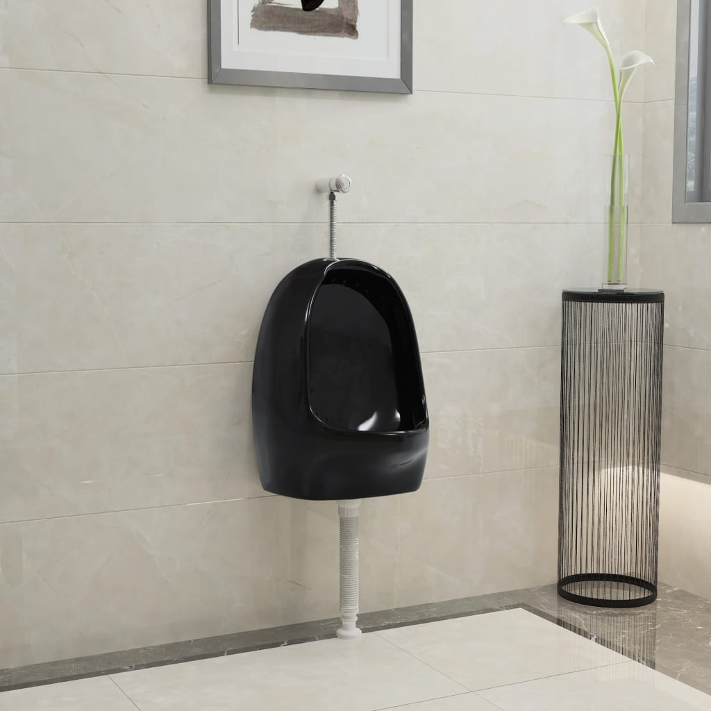 vidaXL Wandurinal mit Spülventil Keramik Weiß