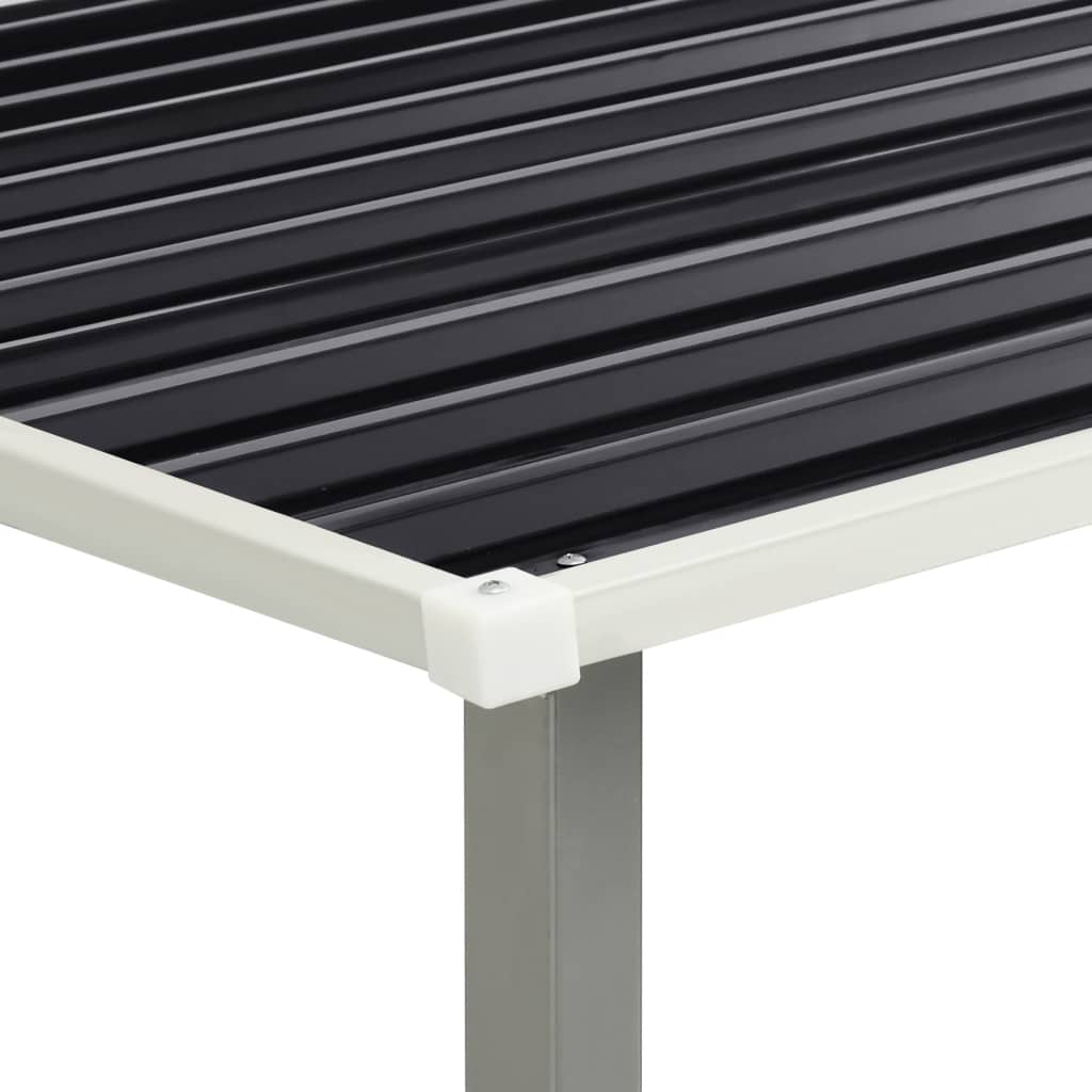 vidaXL Gerätehaus mit Schiebetüren Anthrazit 386×131×178 cm Stahl