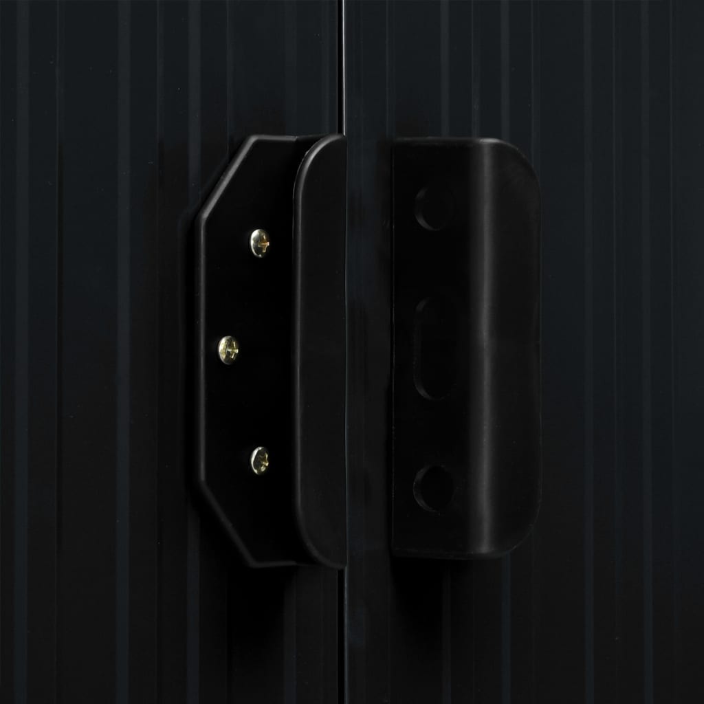 vidaXL Gerätehaus mit Schiebetüren Anthrazit 386×131×178 cm Stahl