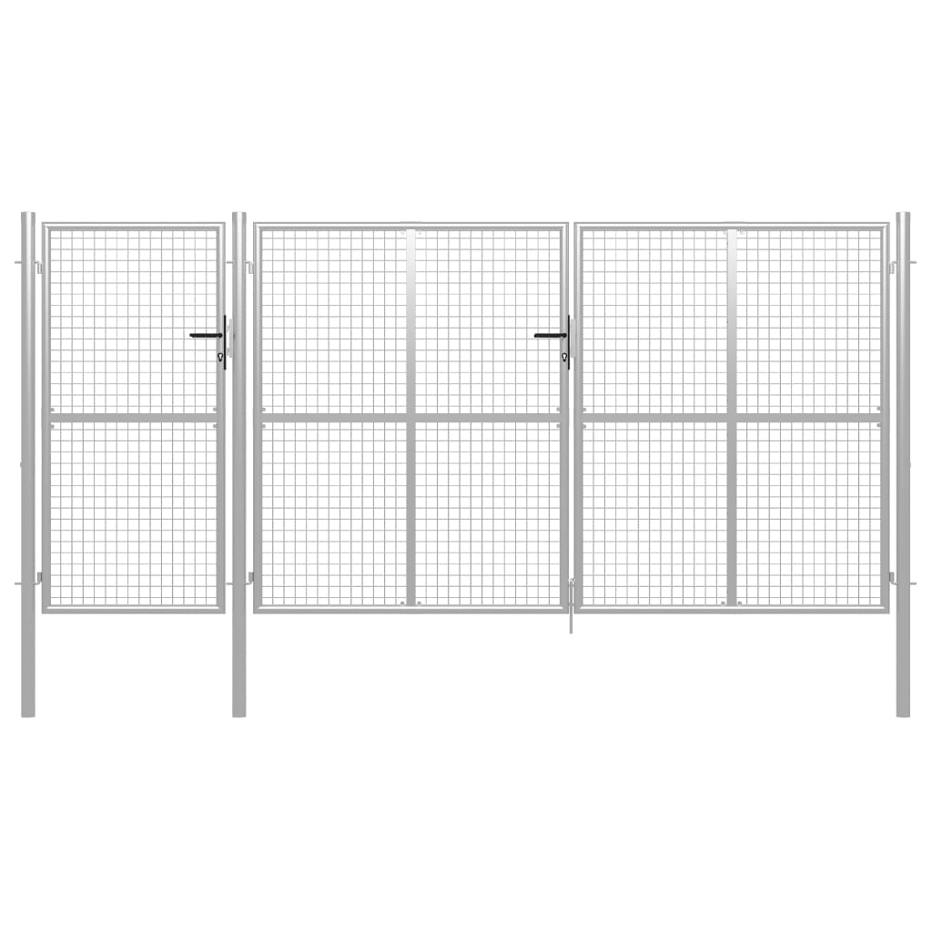 vidaXL Gartentor aus Stahl 350 x 75 cm Grün