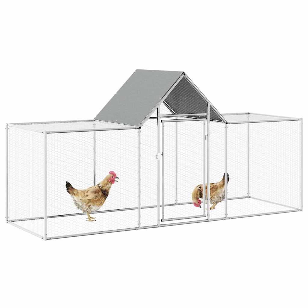 vidaXL Hühnerstall 3x1x1,5 m Verzinkter Stahl