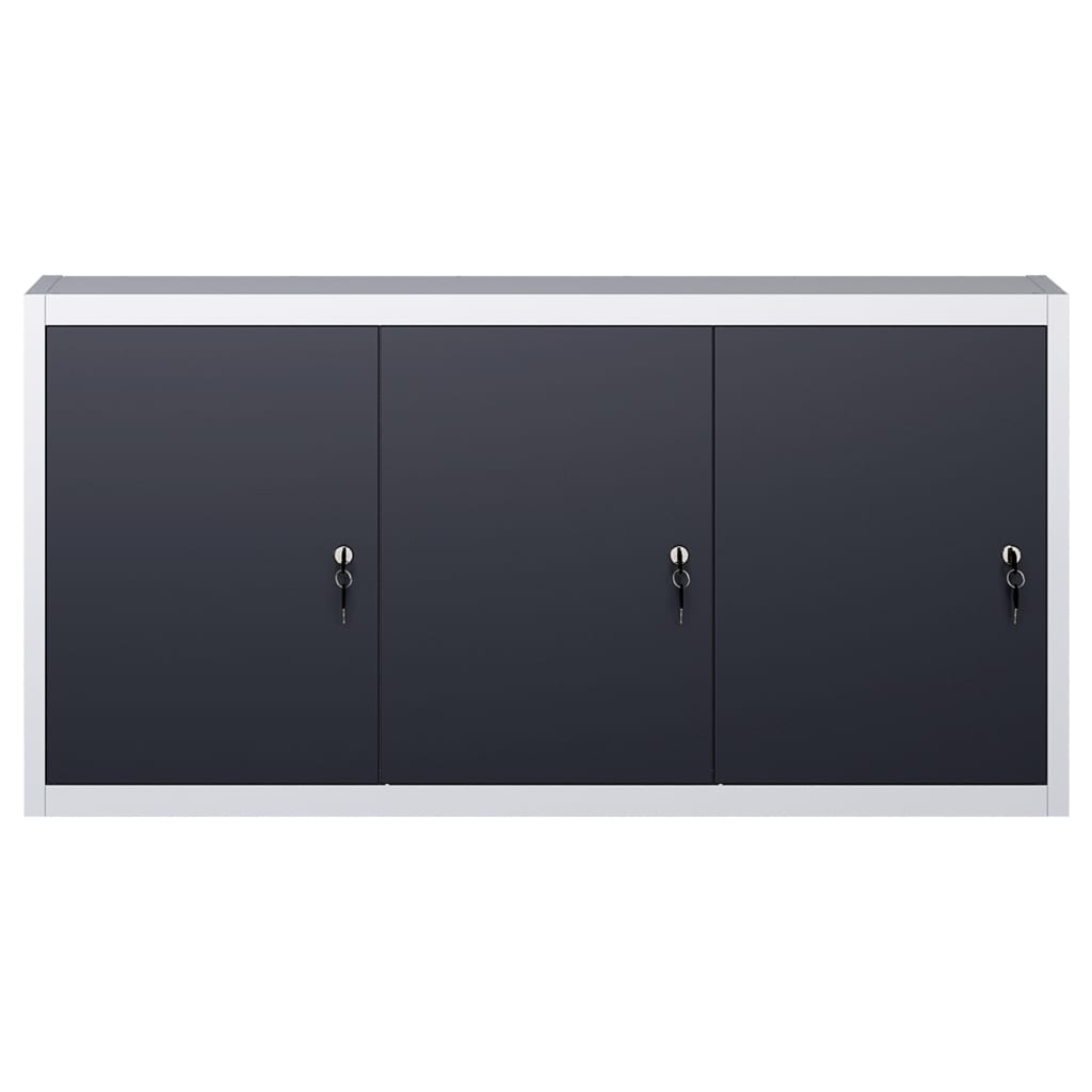 vidaXL Wand-Werkzeugschrank Industriedesign Metall Grau und Schwarz