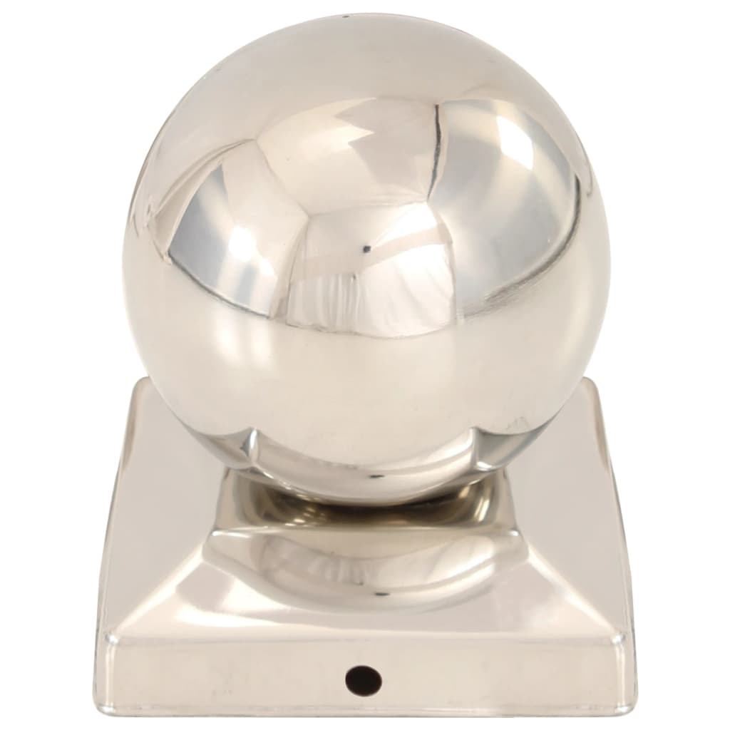vidaXL Pfostenkappen 6 Stk. Kugelform Edelstahl 81 x 81 mm