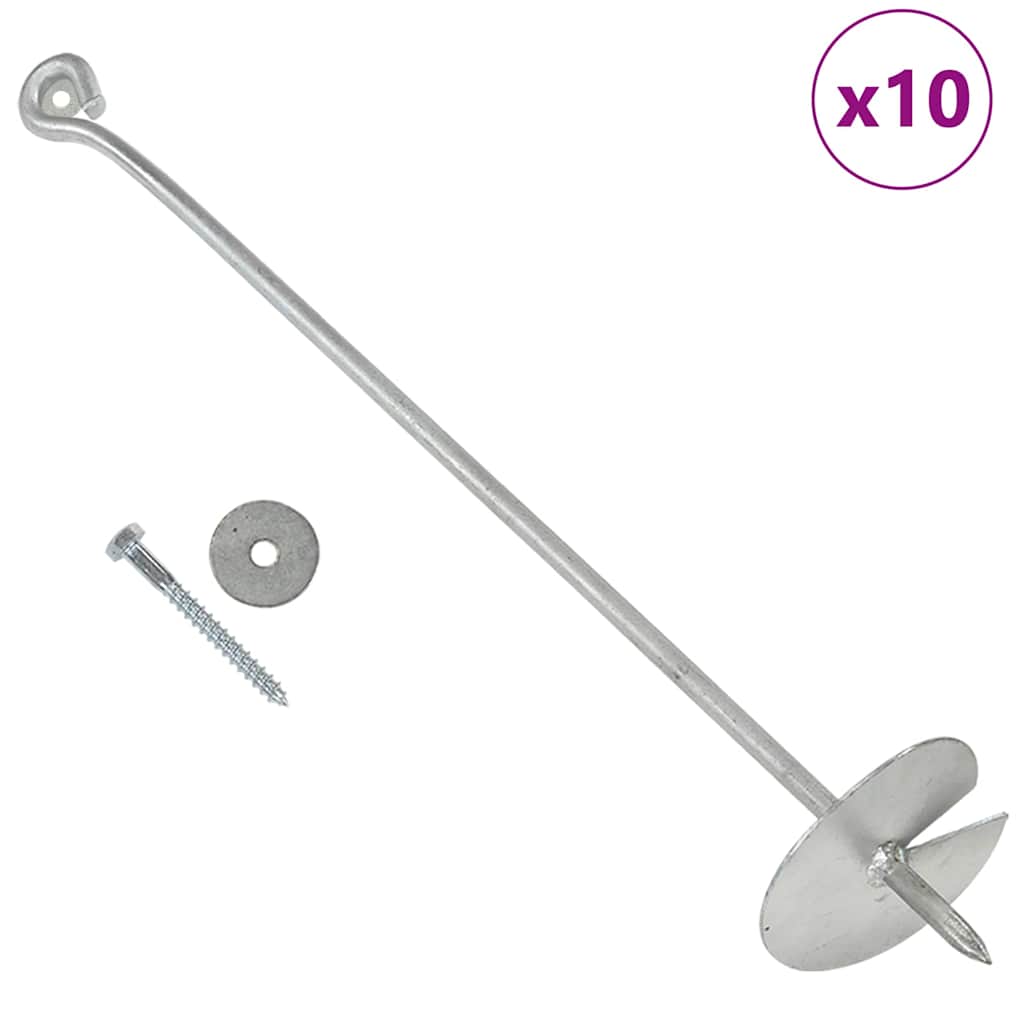 vidaXL Erdanker 4 Stk. 10×60 cm Verzinktes Metall