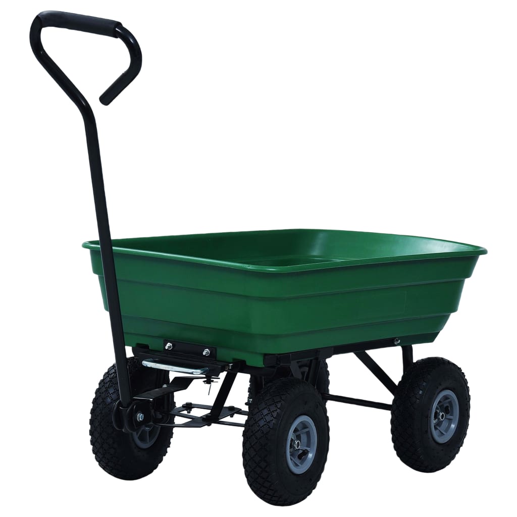 vidaXL Garten-Kippwagen 300 kg 75 L Grün