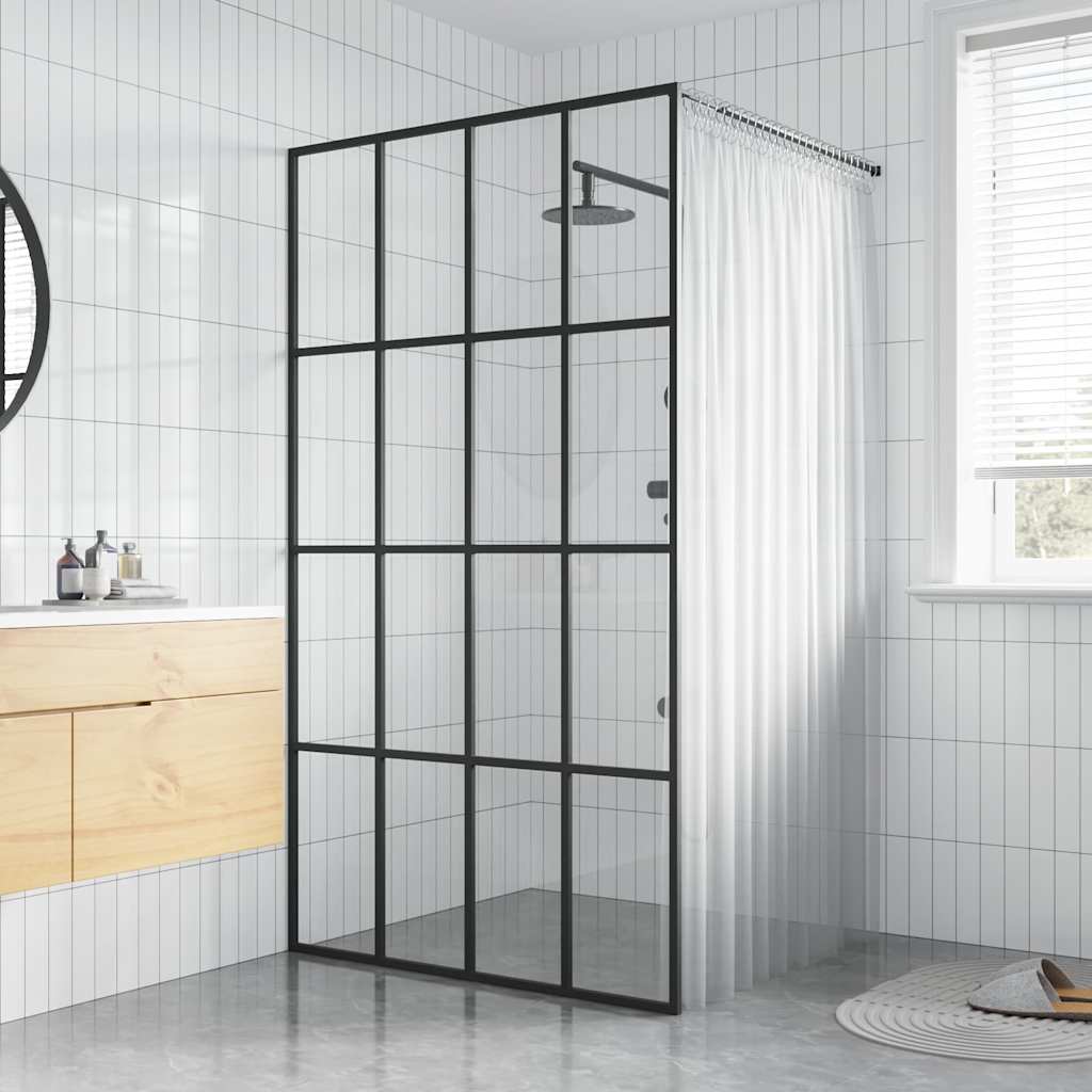 vidaXL Duschwand für Walk-in Dusche Klares Sicherheitsglas 80x195 cm