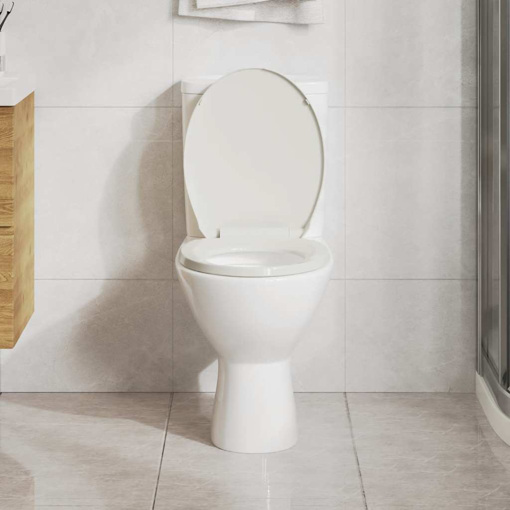 vidaXL Toilettensitz mit Absenkautomatik Hellgrau Oval