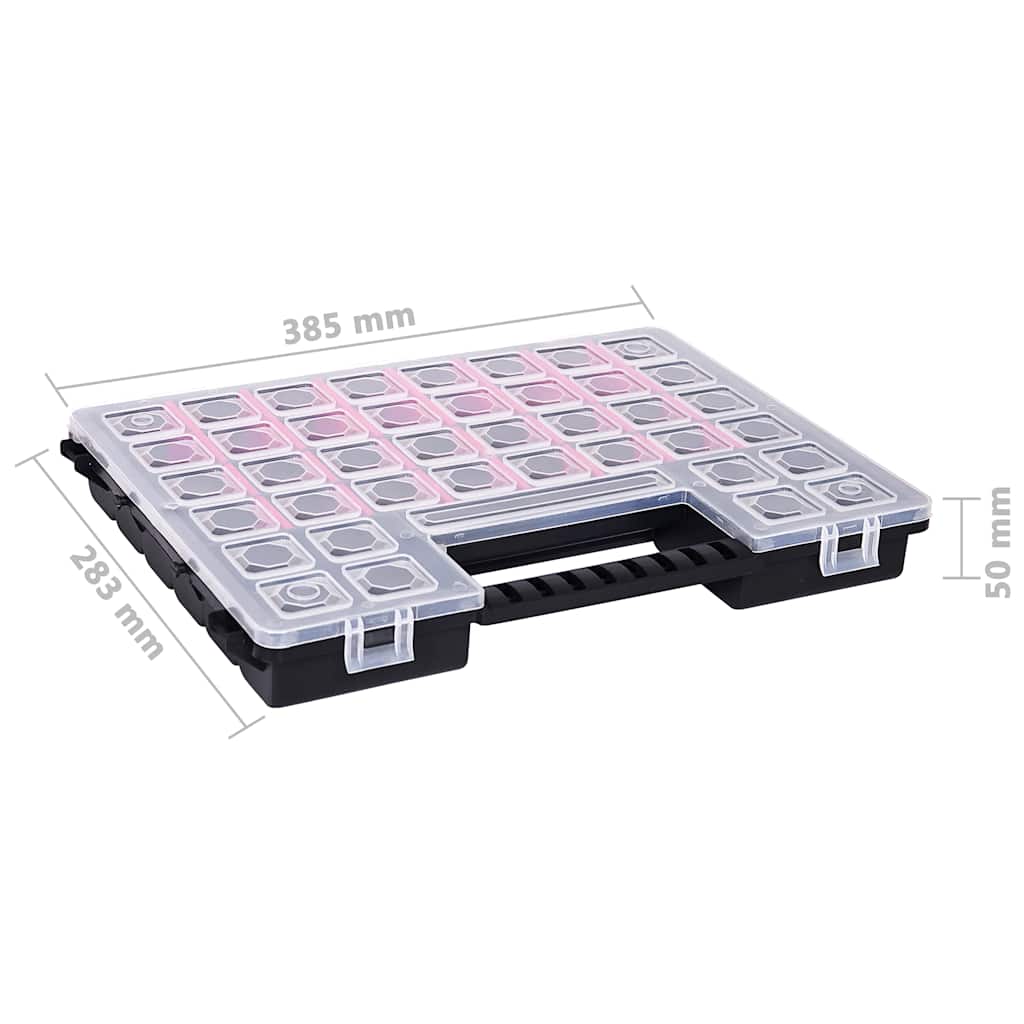 vidaXL Sortimentskästen 5 Stk. Verstellbare Trennwände 385x283x50 mm