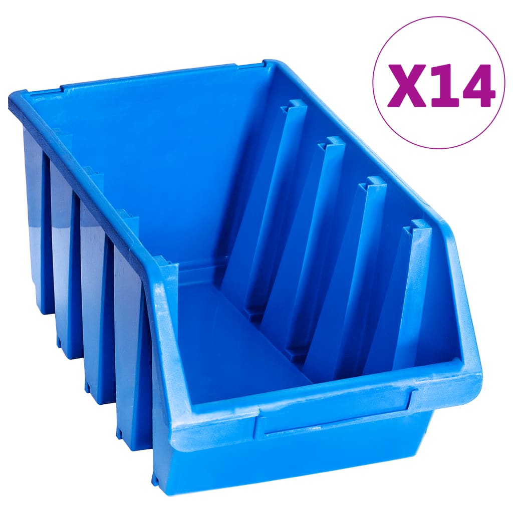 vidaXL Stapelboxen 20 Stk. Blau Kunststoff