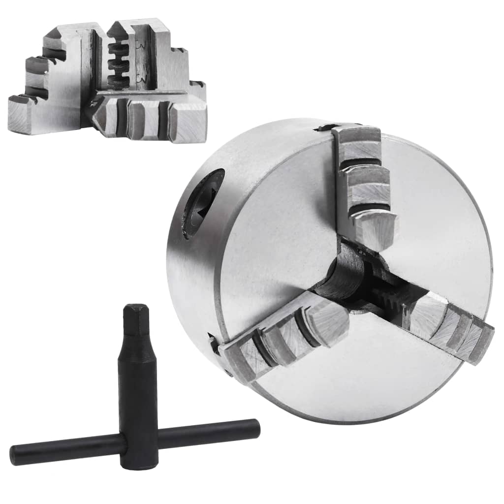 vidaXL 3-Backen-Drehfutter Selbstzentrierend 80 mm Stahl