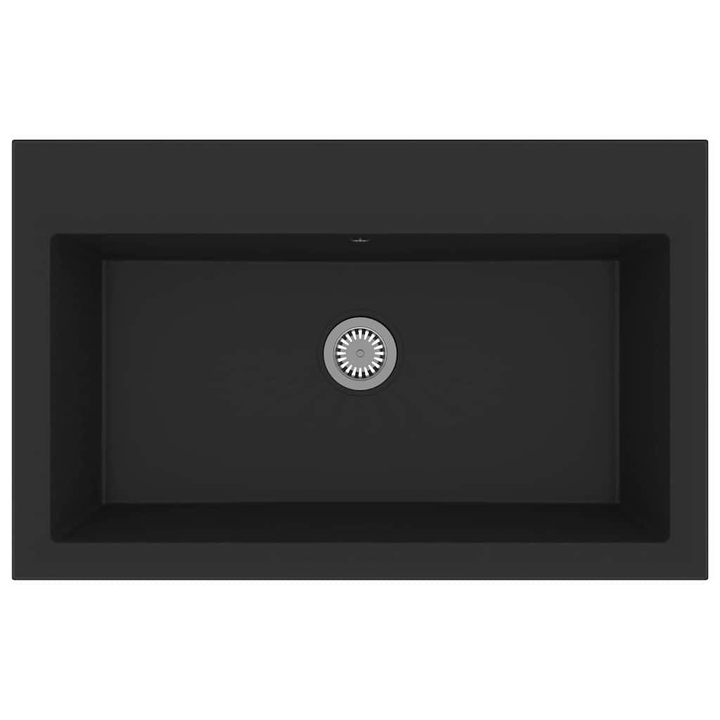 vidaXL Küchen-Spüle Schwarz 79 x 50 x 31 cm Granit