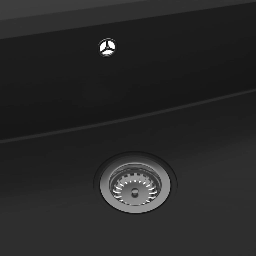 vidaXL Küchen-Spüle Schwarz 79 x 50 x 31 cm Granit