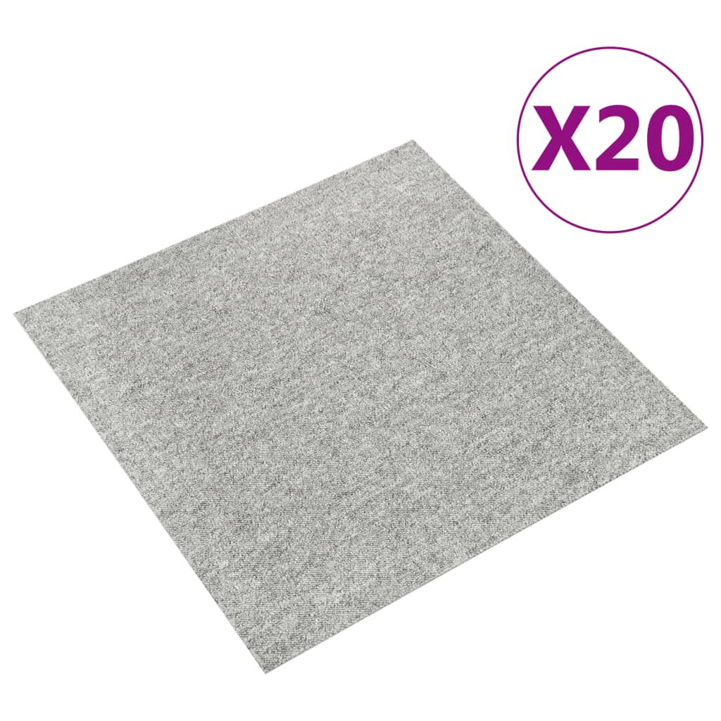 vidaXL Teppichfliesen 20 Stk. 5 m² 50x50 cm Gestreift Anthrazit