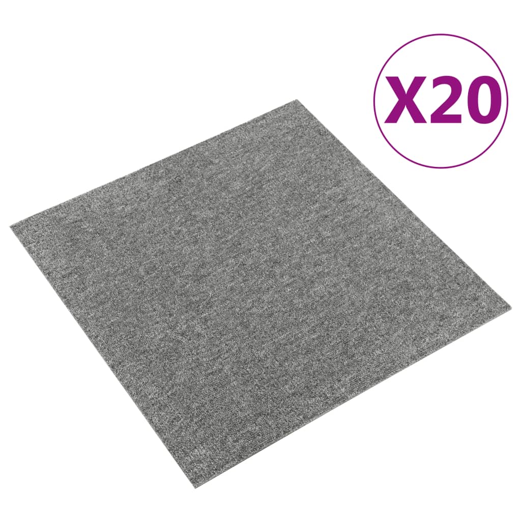 vidaXL Teppichfliesen 20 Stk. 5 m² 50x50 cm Gestreift Anthrazit