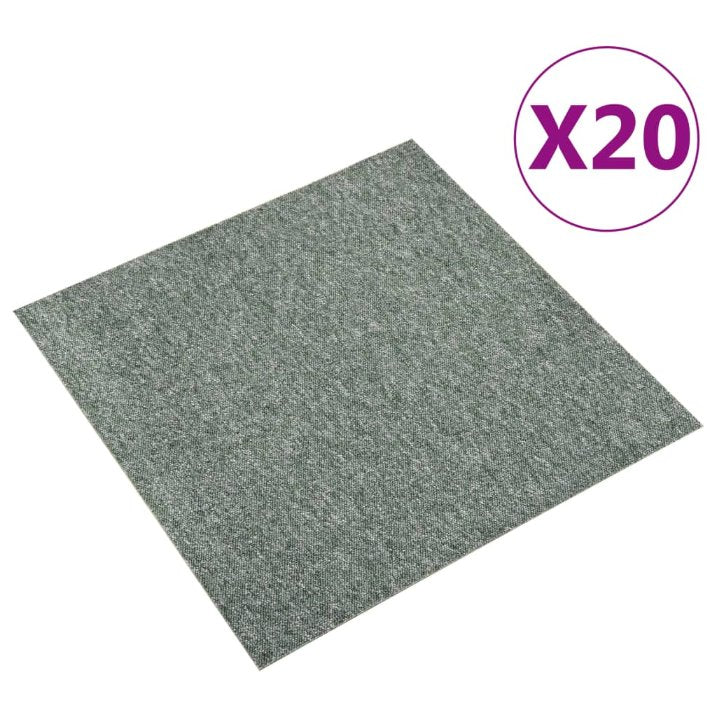 vidaXL Teppichfliesen 20 Stk. 5 m² 50x50 cm Gestreift Anthrazit