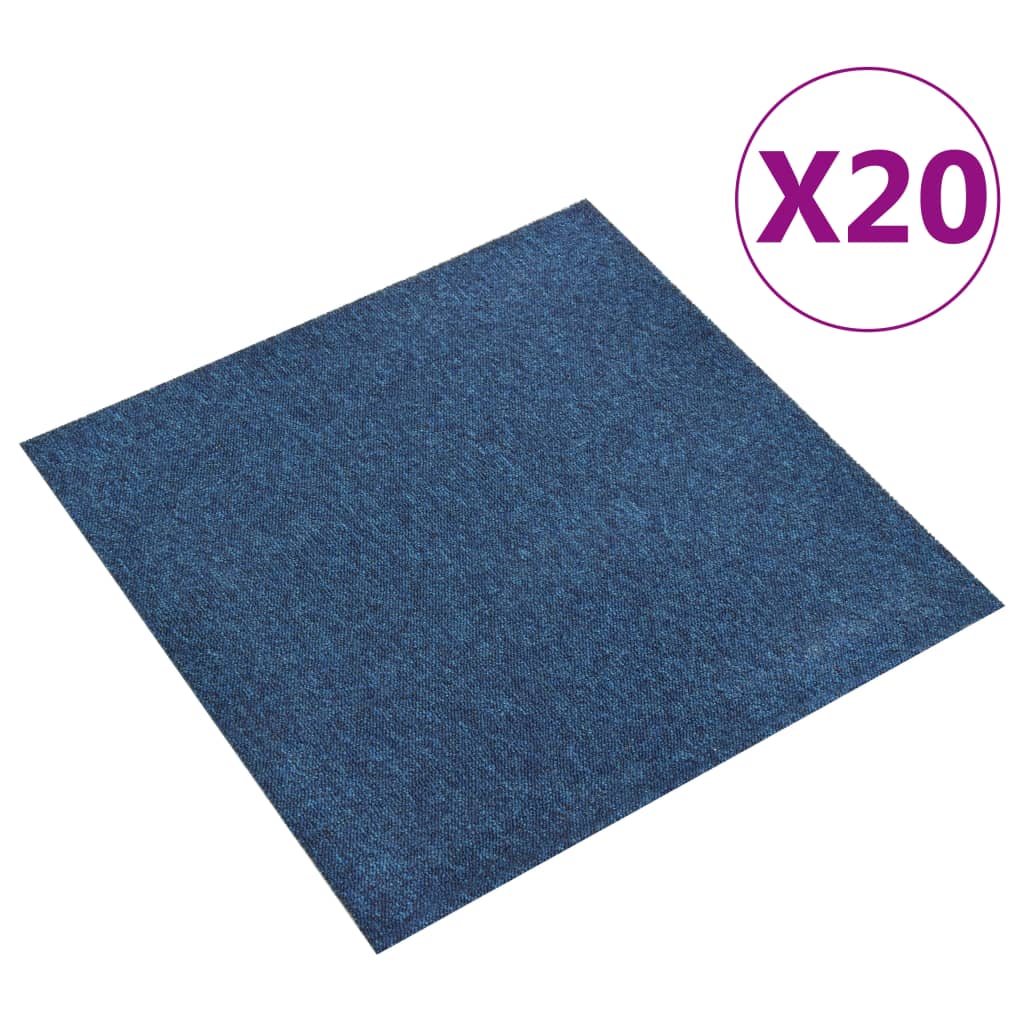 vidaXL Teppichfliesen 20 Stk. 5 m² 50x50 cm Gestreift Anthrazit