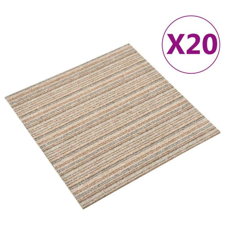 vidaXL Teppichfliesen 20 Stk. 5 m² 50x50 cm Gestreift Anthrazit