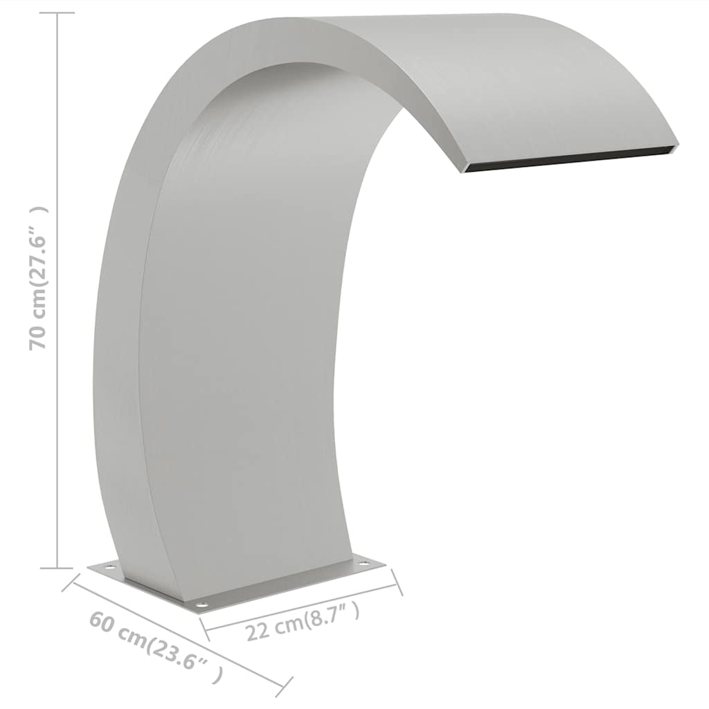 vidaXL Pool-Wasserfall 22x60x70 cm Edelstahl 304