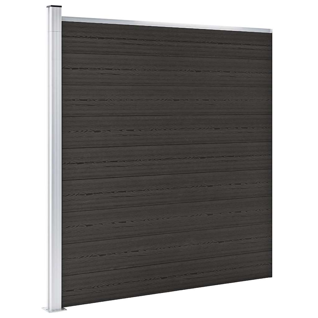 vidaXL Zaunelement WPC 180x186 cm Schwarz