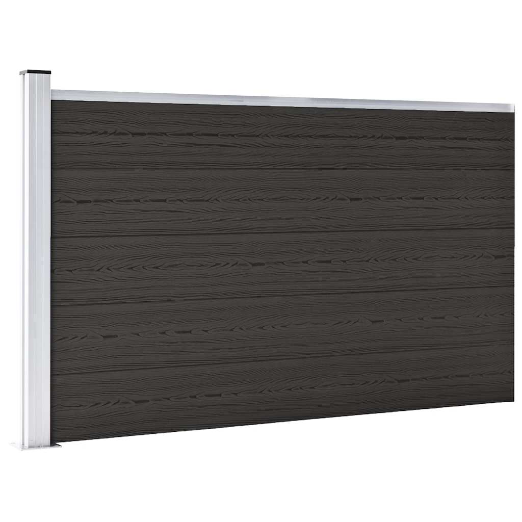 vidaXL Zaunelement WPC 180x105 cm Schwarz