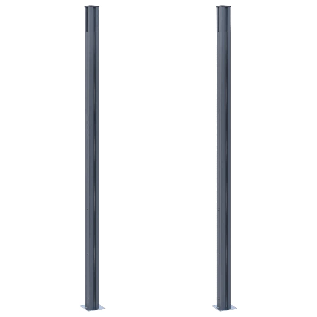 vidaXL Zaunpfosten 2 Stk. Dunkelgrau 185 cm Aluminium