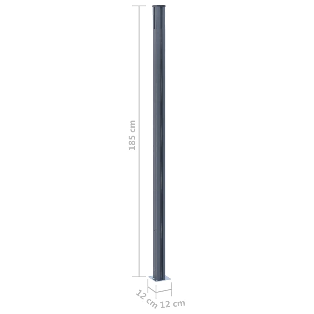 vidaXL Zaunpfosten 2 Stk. Dunkelgrau 185 cm Aluminium