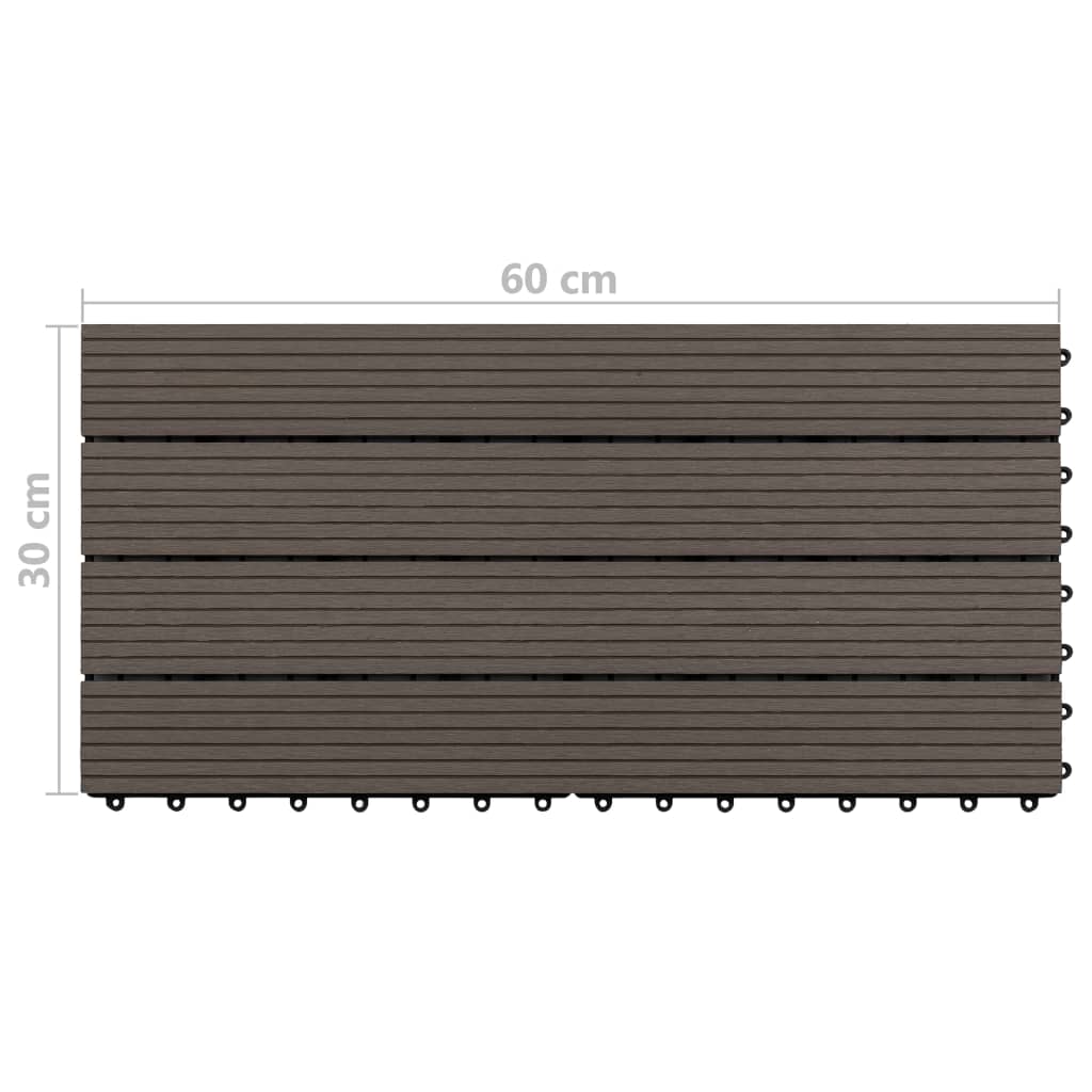 vidaXL Terrassenfliesen 6 Stk. WPC 60x30 cm 1,08 m² Dunkelbraun