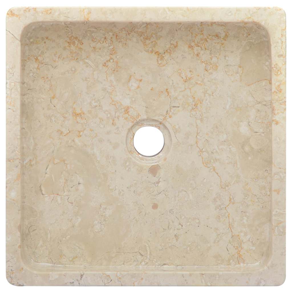 vidaXL Waschbecken Creme 40x40x10 cm Marmor