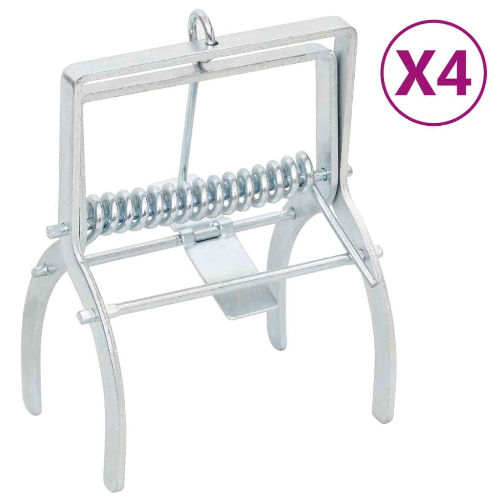 vidaXL Maulwurffallen 4 Stk. Silbern Verzinkter Stahl