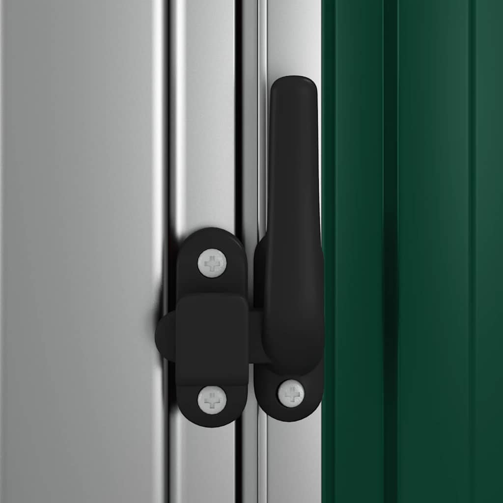 vidaXL Gartenhaus Grün 118,5x97x209,5 cm Verzinkter Stahl