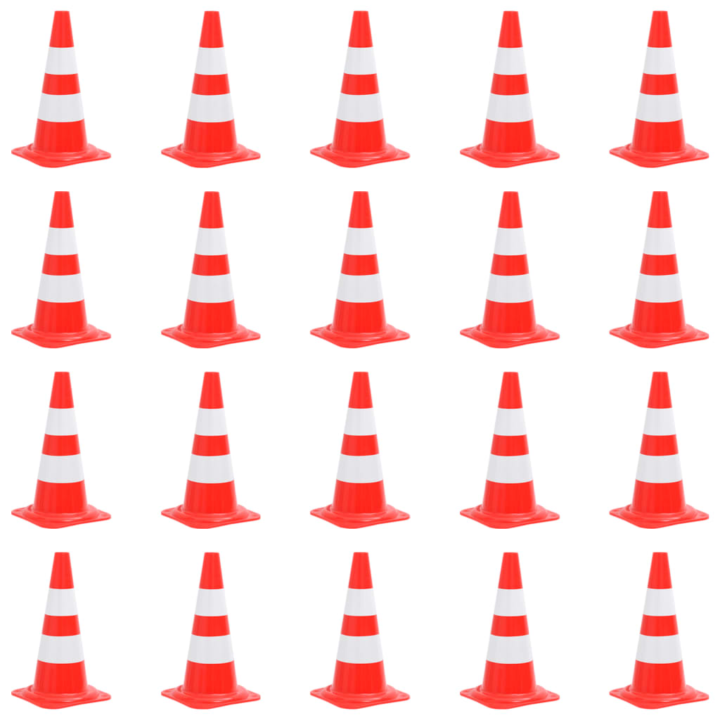 vidaXL Verkehrskegel 10 Stk. Reflektierend Rot und Weiß 50 cm