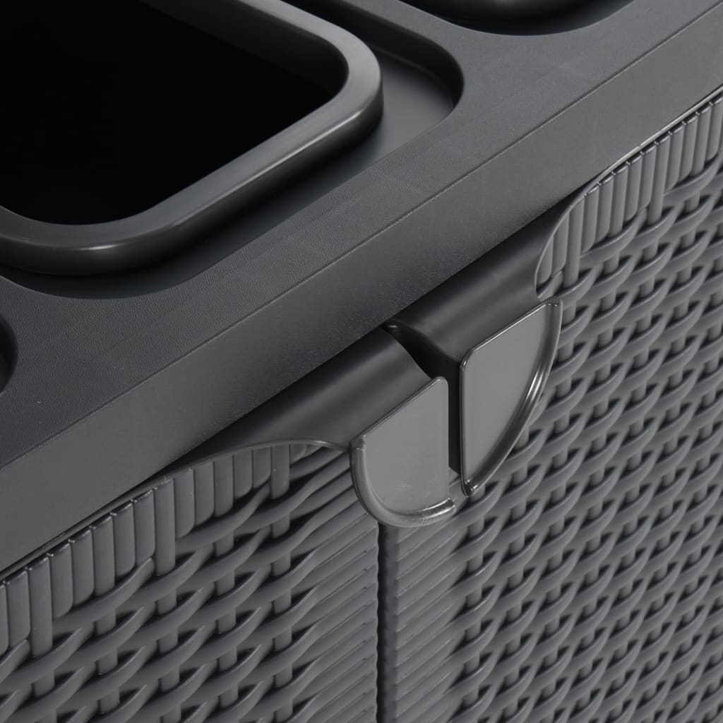 vidaXL Mülleimer mit 2 Türen Schwarz 65x45x88 cm PP